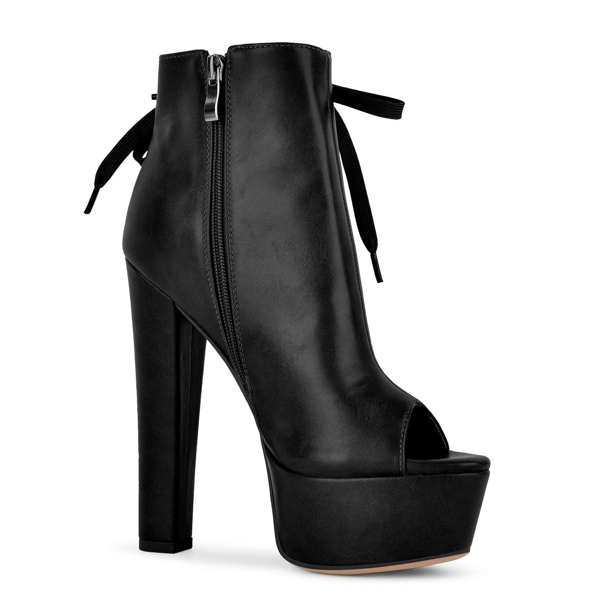 Open Toe Platform Lace-up Ankle Boots | Onlymaker Popular