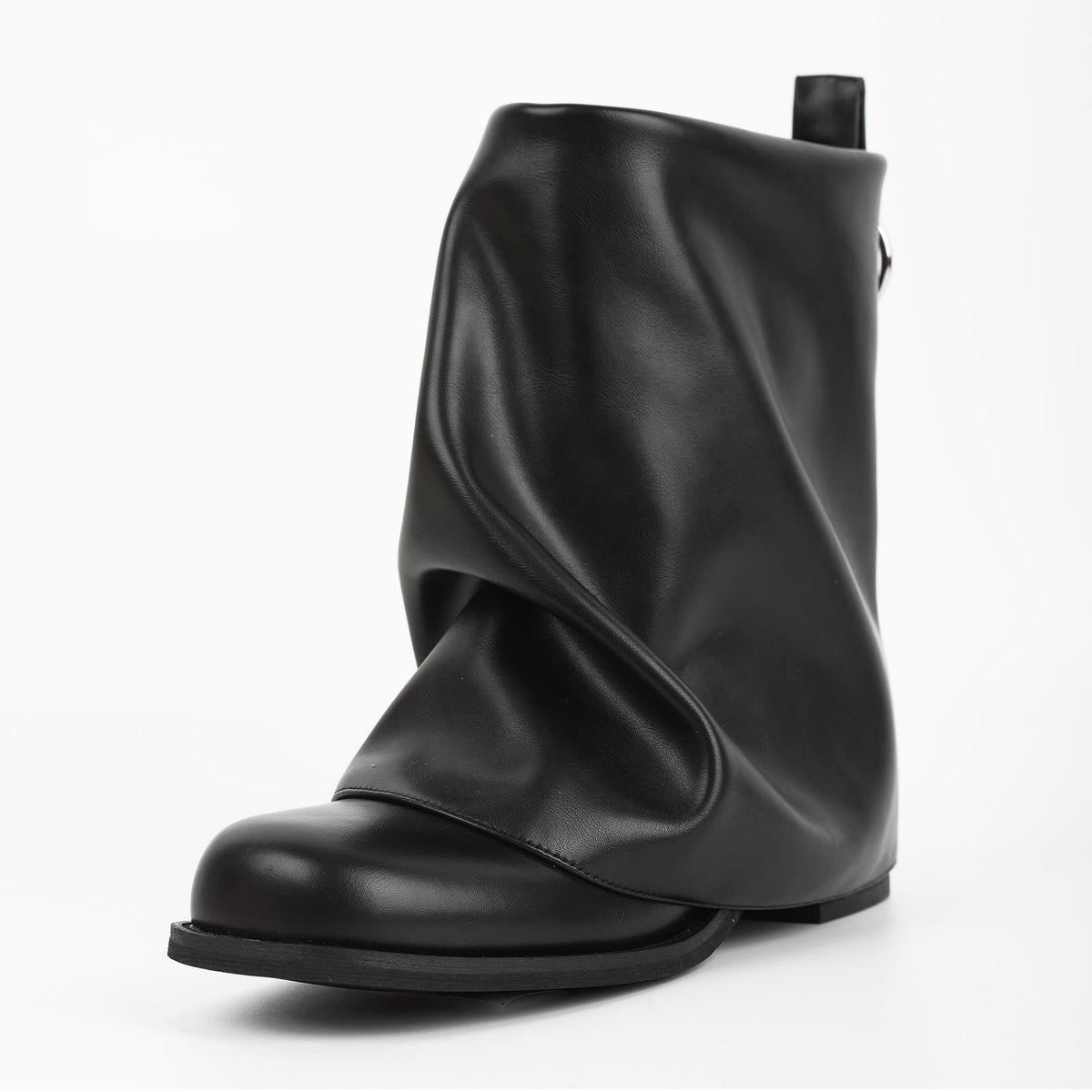 Square Toe Fold Over Chunky Heel Ankle Boots | Onlymaker Discount