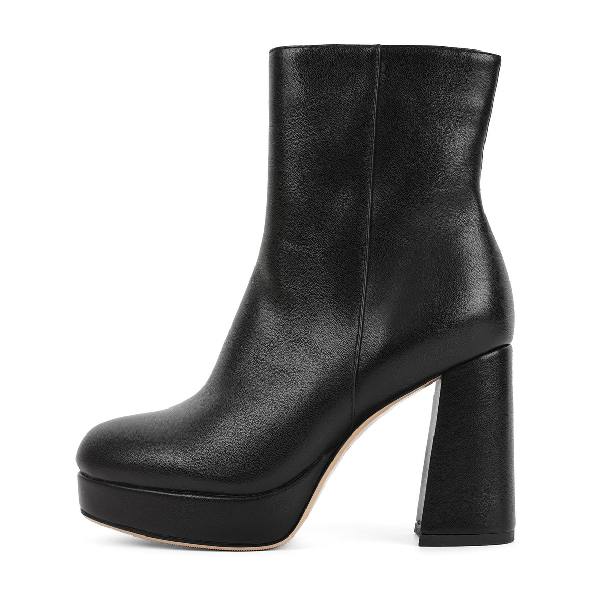 Round Toe Platform Chunky Heel Ankle Boots | Onlymaker Best Seller
