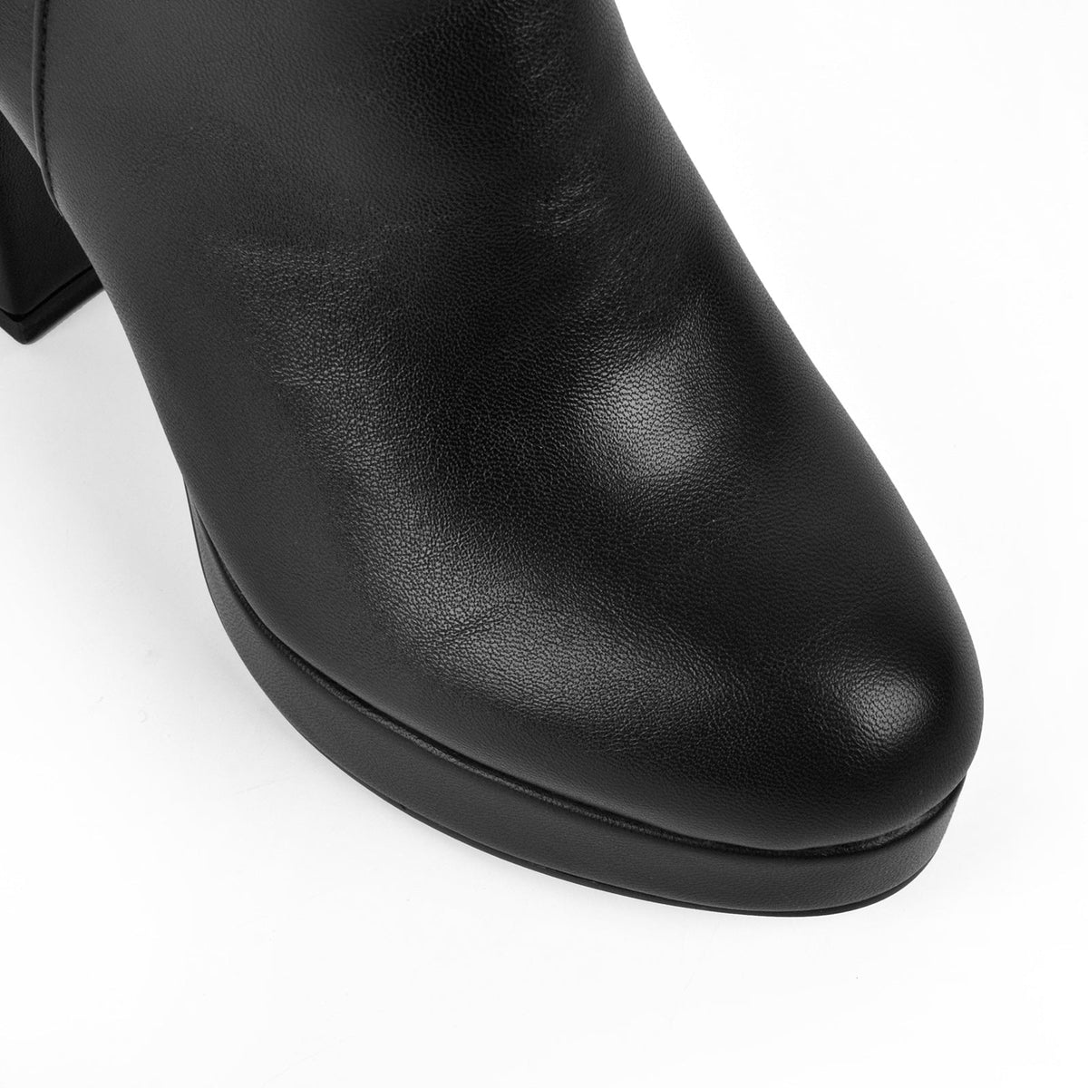 Round Toe Platform Chunky Heel Ankle Boots | Onlymaker Best Seller