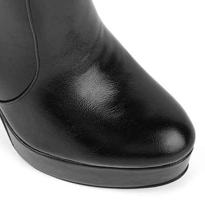 Platform Chunky Heel Zipper Ankle Boots | Onlymaker Popular