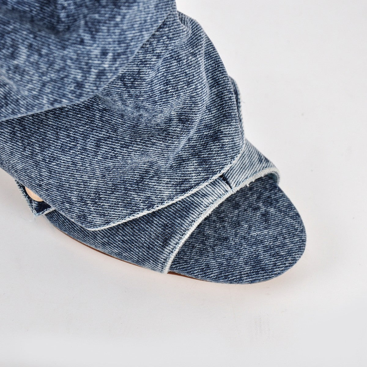 Open Toe Denim Removable Ankle Boots | Onlymaker Special Offer