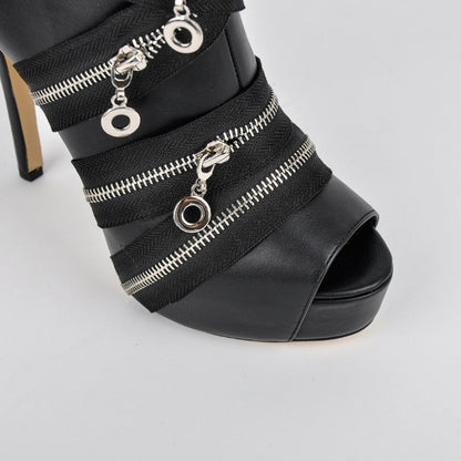 Peep Toe Platform Zipper Ankle Boots | Onlymaker Deals