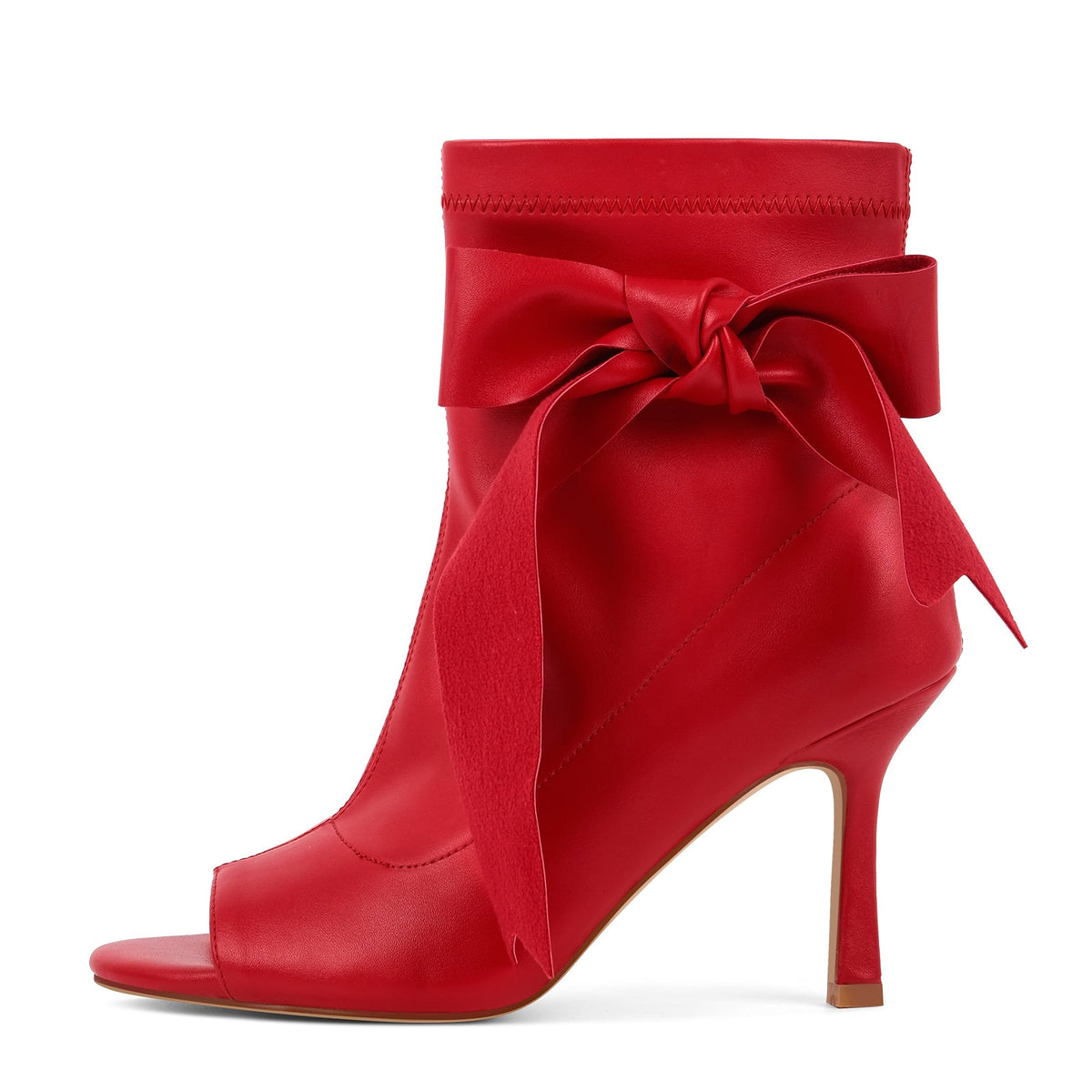 Peep Toe Bow Stiletto Ankle Boots | Onlymaker New