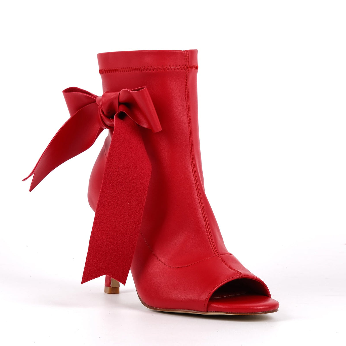 Peep Toe Bow Stiletto Ankle Boots | Onlymaker New