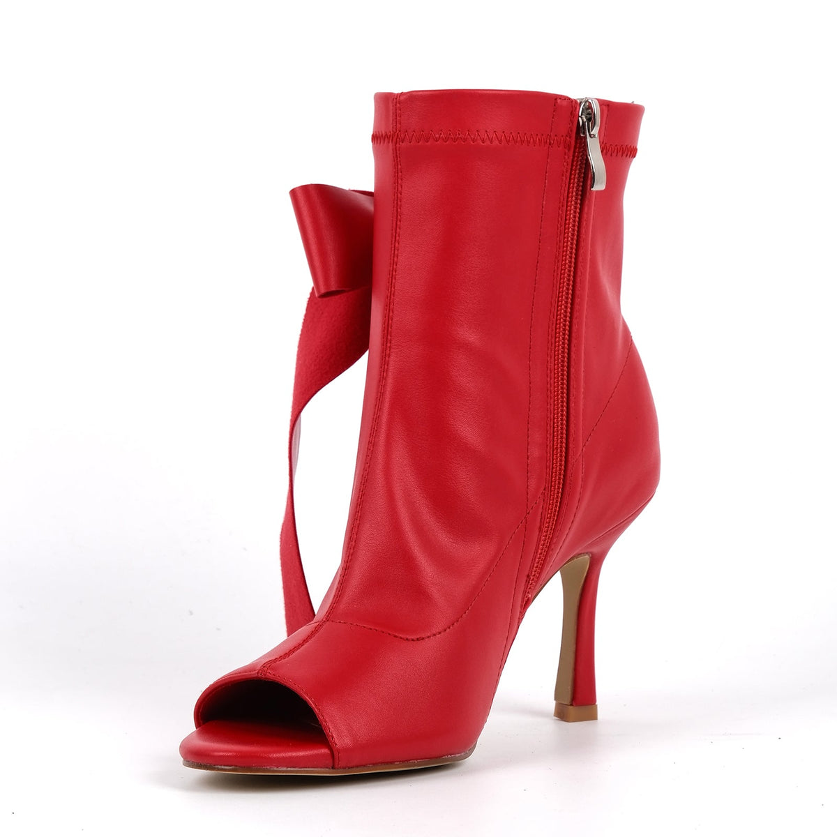 Peep Toe Bow Stiletto Ankle Boots | Onlymaker New