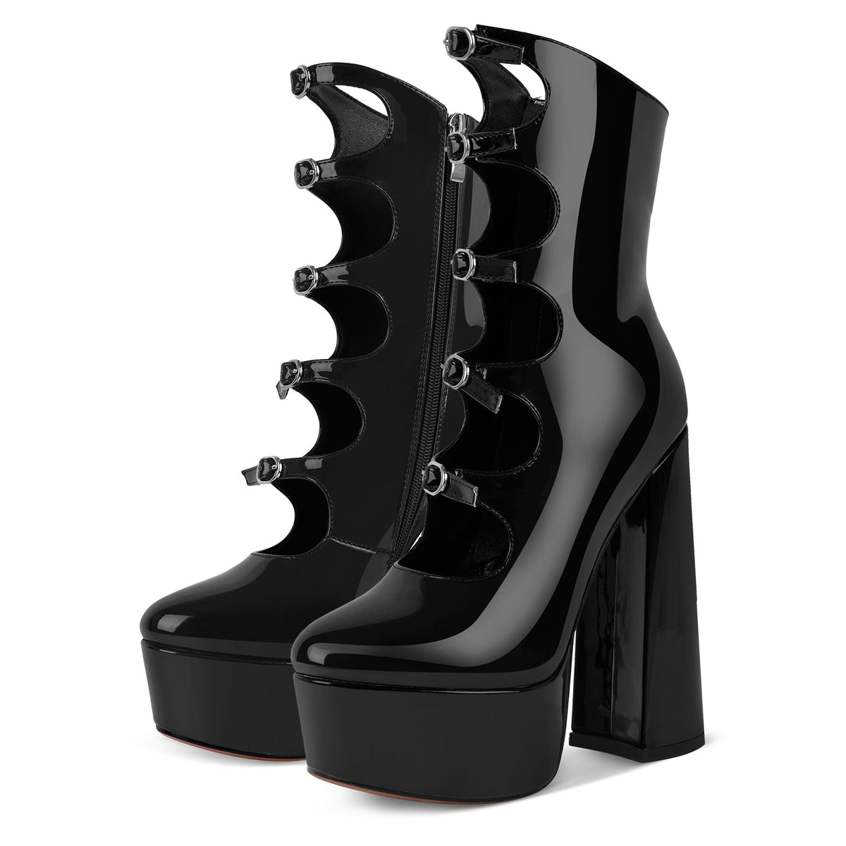 Platform Multi Buckle Strap Ankle Boots | Onlymaker Everyday