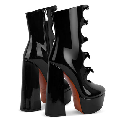 Platform Multi Buckle Strap Ankle Boots | Onlymaker Everyday