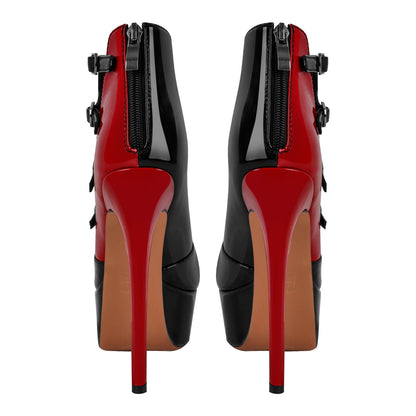 Peep Toe Platform Multi Buckle Ankle Boots | Onlymaker Signature