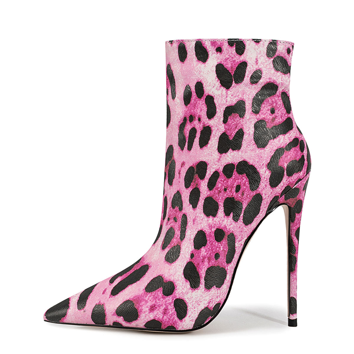 Pointed Toe Leopard High Heel Ankle Boots | Onlymaker Great Value