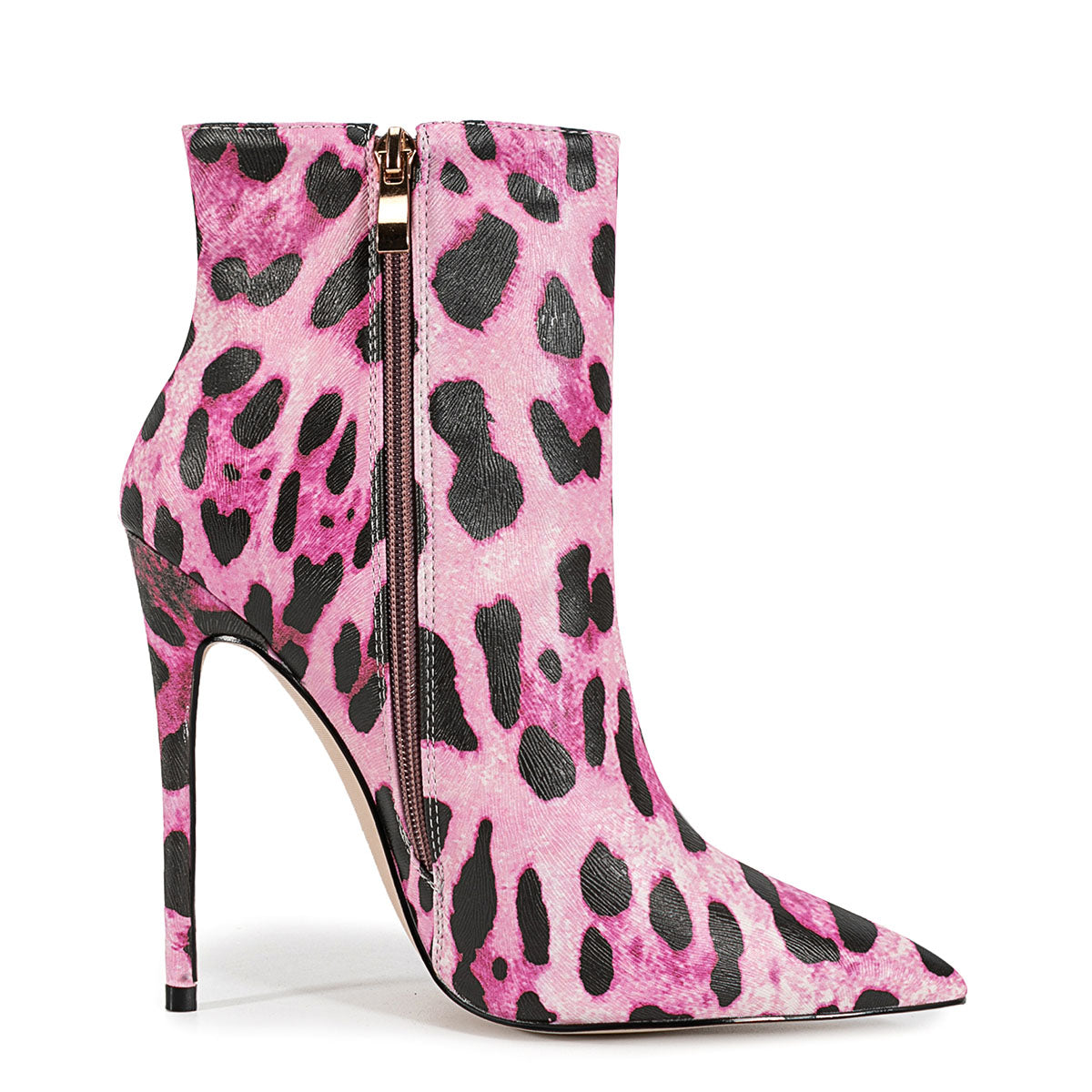 Pointed Toe Leopard High Heel Ankle Boots | Onlymaker Great Value