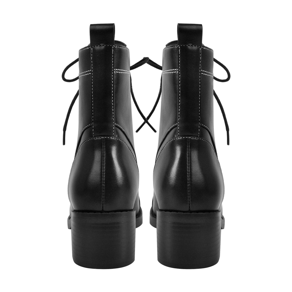 Square Toe Lace-up Chunky Heel Ankle Boots | Onlymaker Popular