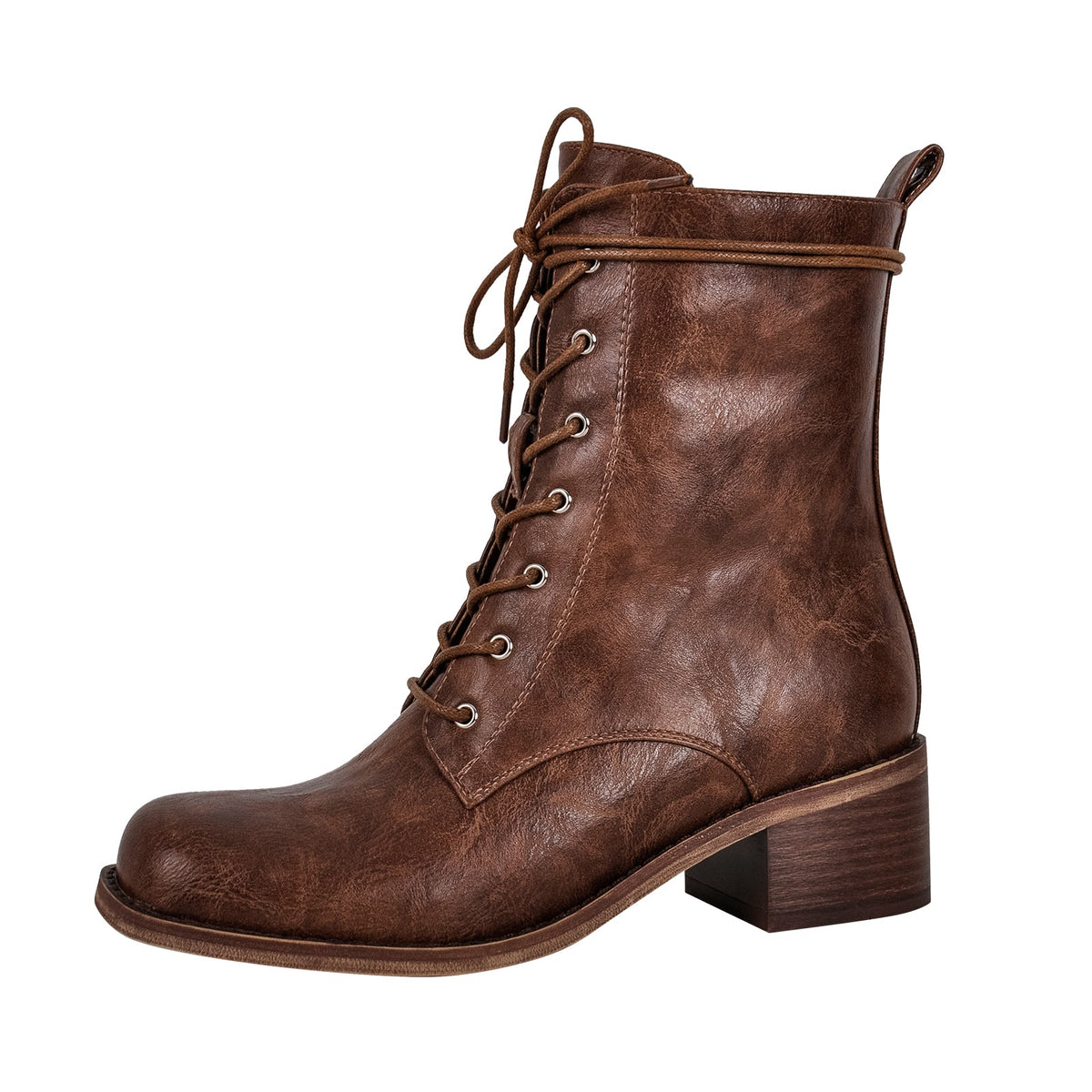 Square Toe Lace-up Ankle Men's Boot | Onlymaker Featured
