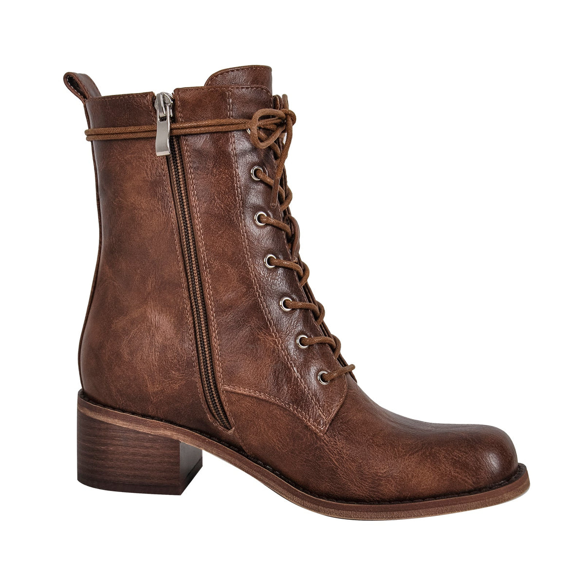 Square Toe Lace-up Ankle Men's Boot | Onlymaker Featured