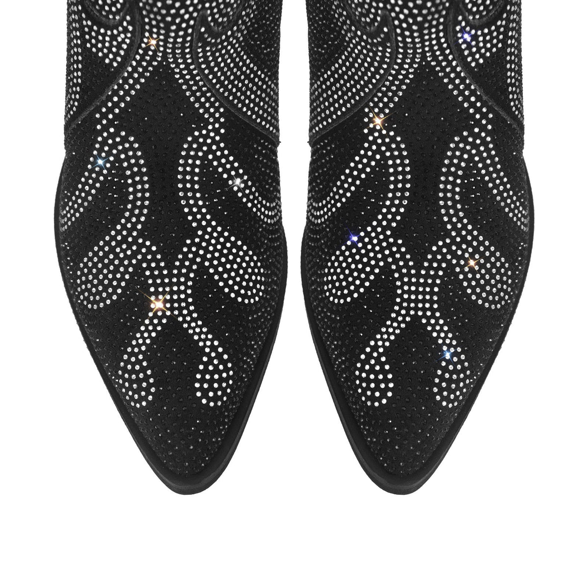 Flame Shape Rhinestone Pointed Toe Ankle Boots | Onlymaker Sale
