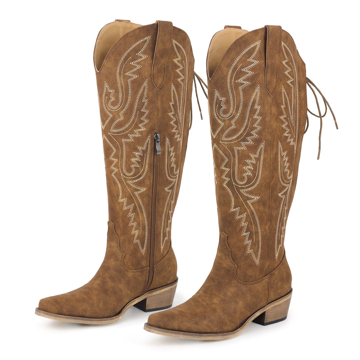 Embroidery Knee High Western Boots | Onlymaker Signature