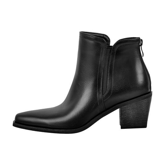 Pointed Toe Chunky Heel Western Ankle Boot | Onlymaker Deals