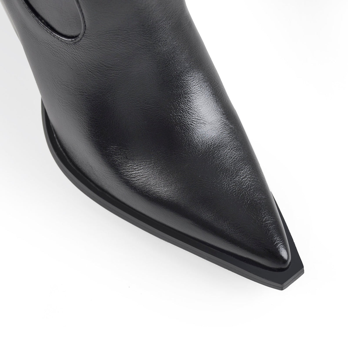 Black Pointed Toe Rivet Belt Cowboy Zipper Boots | Onlymaker Customer Favorite