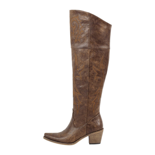 Onlymaker Boots Over The Knee Embroidered Western Boots | Onlymaker Discount