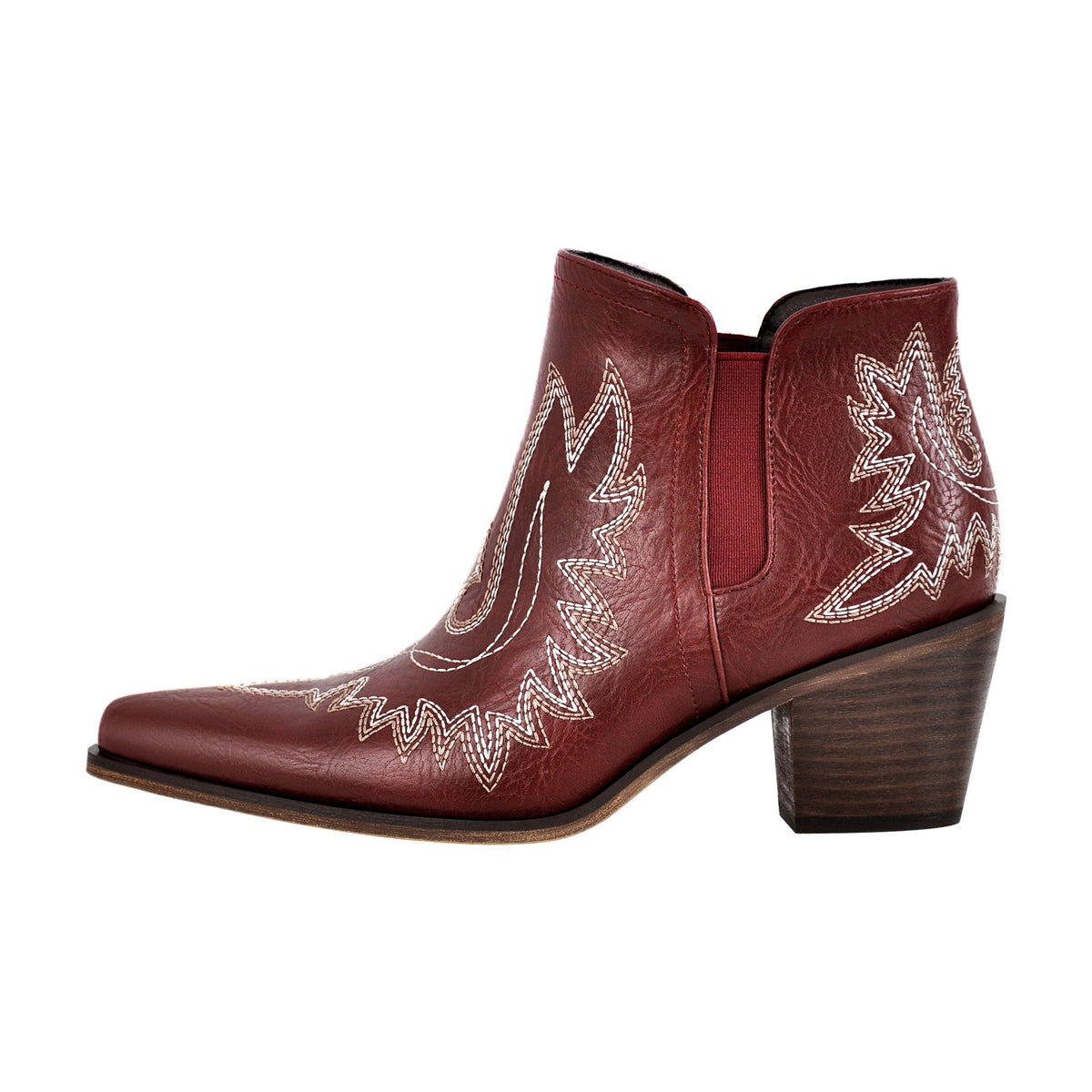 Embroidery Pointed Toe Western Ankle Boots | Onlymaker Premium