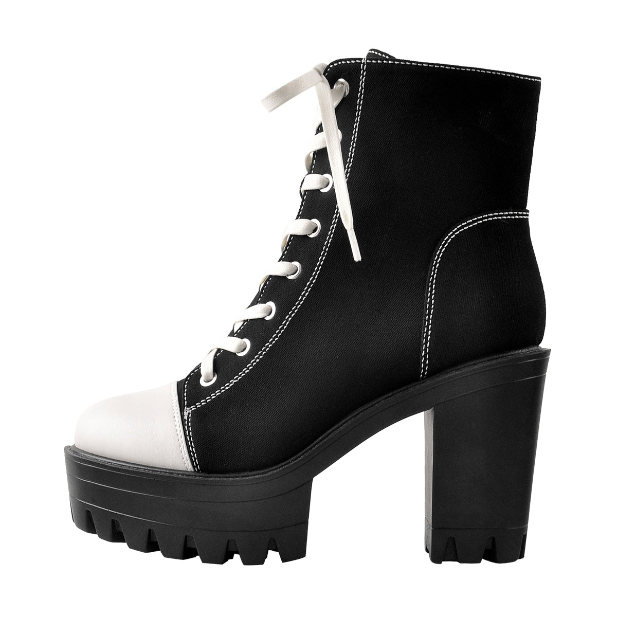 Platform Lace Up Canvas Boots | Onlymaker Trusted