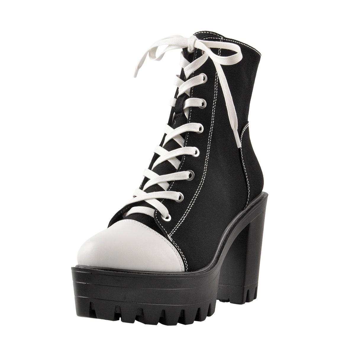 Platform Lace Up Canvas Boots | Onlymaker Trusted