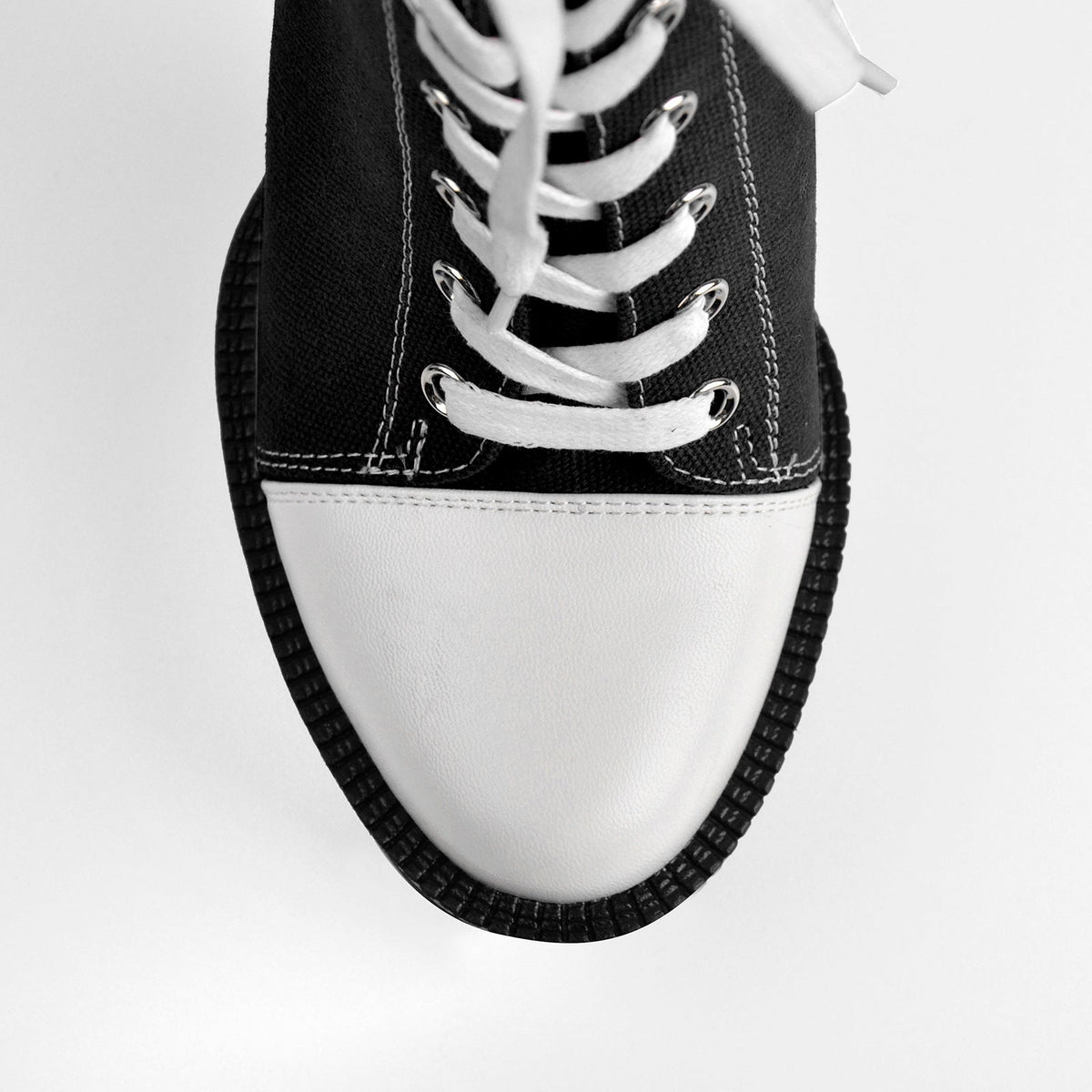 Platform Lace Up Canvas Chunky Heel Boots | Onlymaker Trending