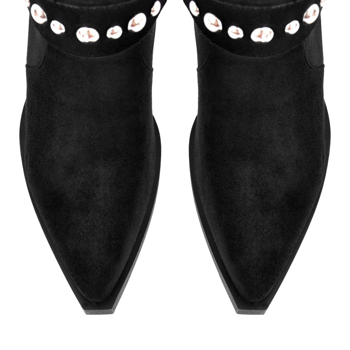 Rivet Pointed Toe Suede Western Ankle Boots | Onlymaker Best Price