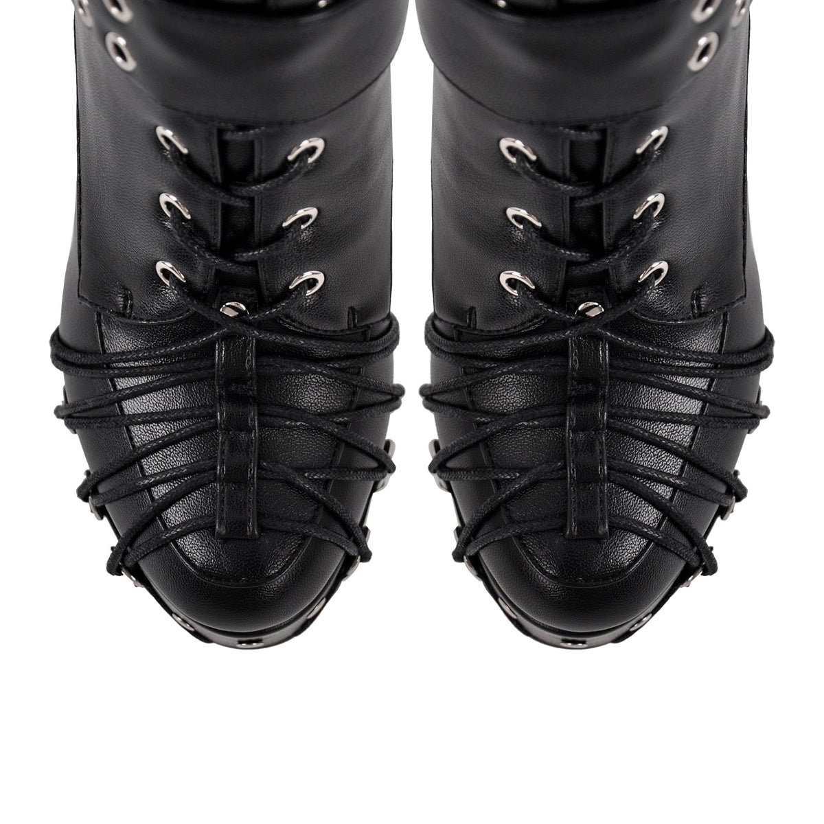 Buckle Lace-up Platform Knee High Boots | Onlymaker Popular