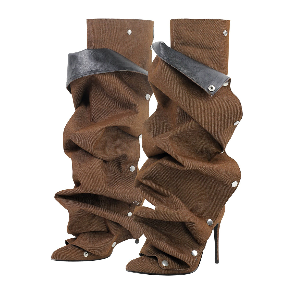 Pointed Toe Buckle Stiletto Removable Boots | Onlymaker Latest