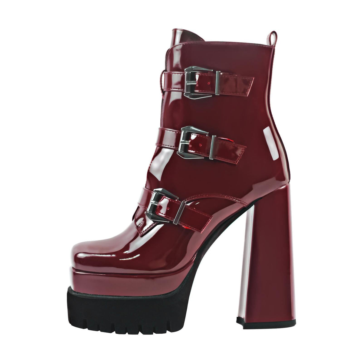 Double Platform Strap Buckle Ankle Boots | Onlymaker Latest