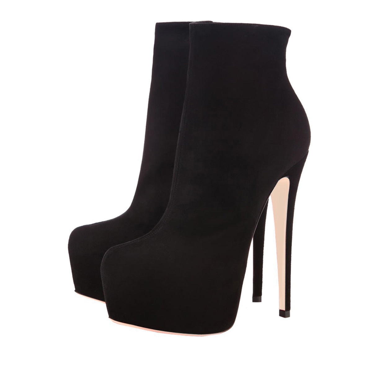 Round Toe Side Zipper Slim Ankle Boots | Onlymaker Everyday