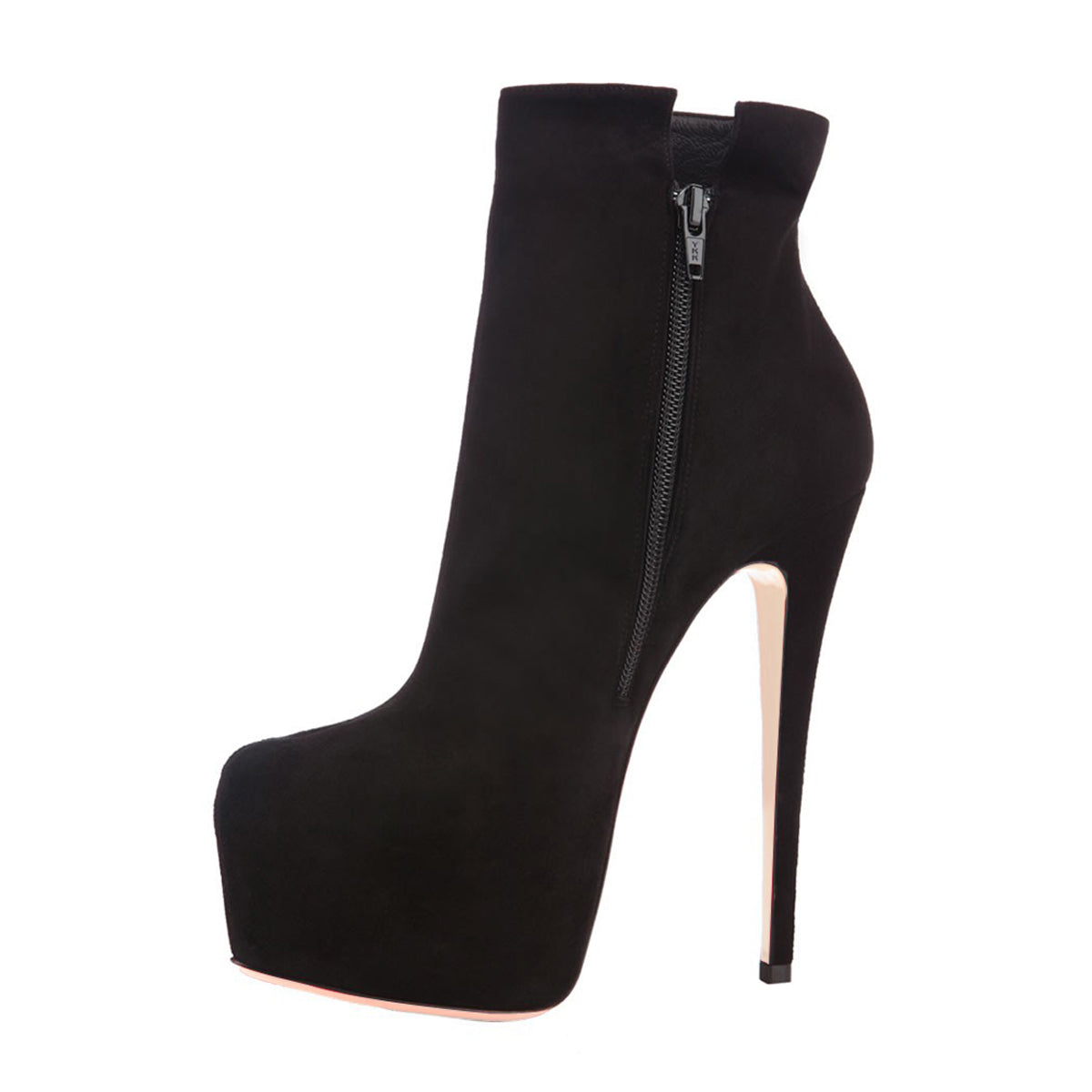 Round Toe Side Zipper Slim Ankle Boots | Onlymaker Everyday