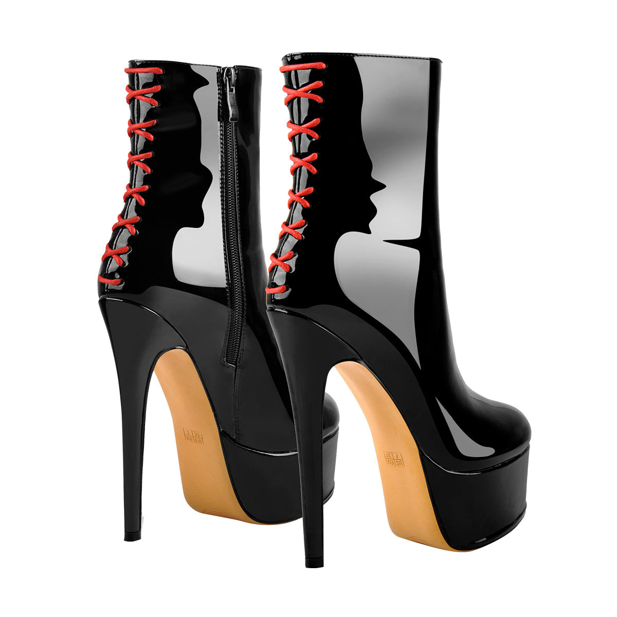 Platform Stiletto High Heel Patent leather Ankle Boots | Onlymaker Featured