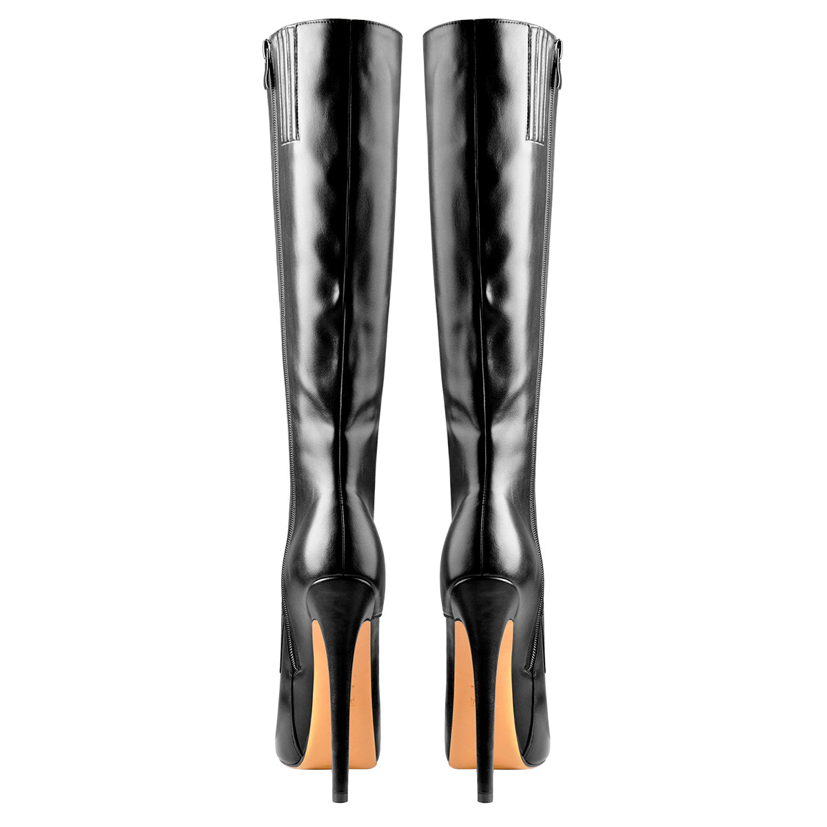 Black Platform Lace-Up Knee High Stiletto Boots | Onlymaker Essential