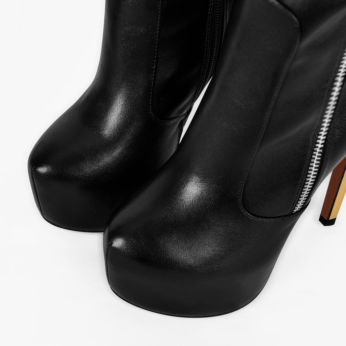 Black Side Zipper Stiletto Over The Knee Boots | Onlymaker Featured