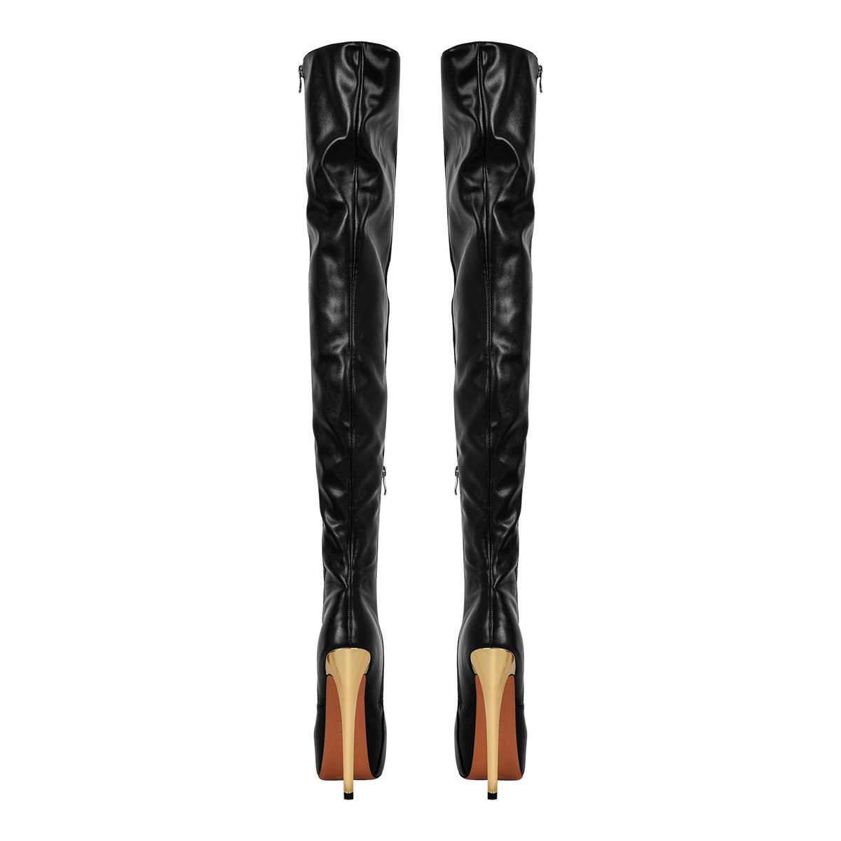 Black Side Zipper Stiletto Over The Knee Boots | Onlymaker Featured