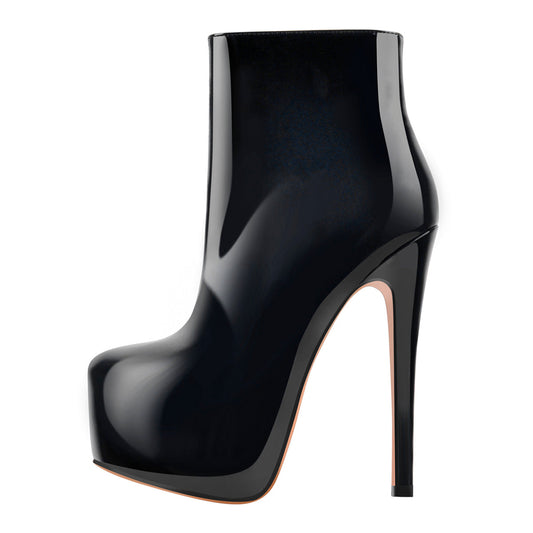 Platform Side Zipper Stiletto Ankle Boots | Onlymaker Quality