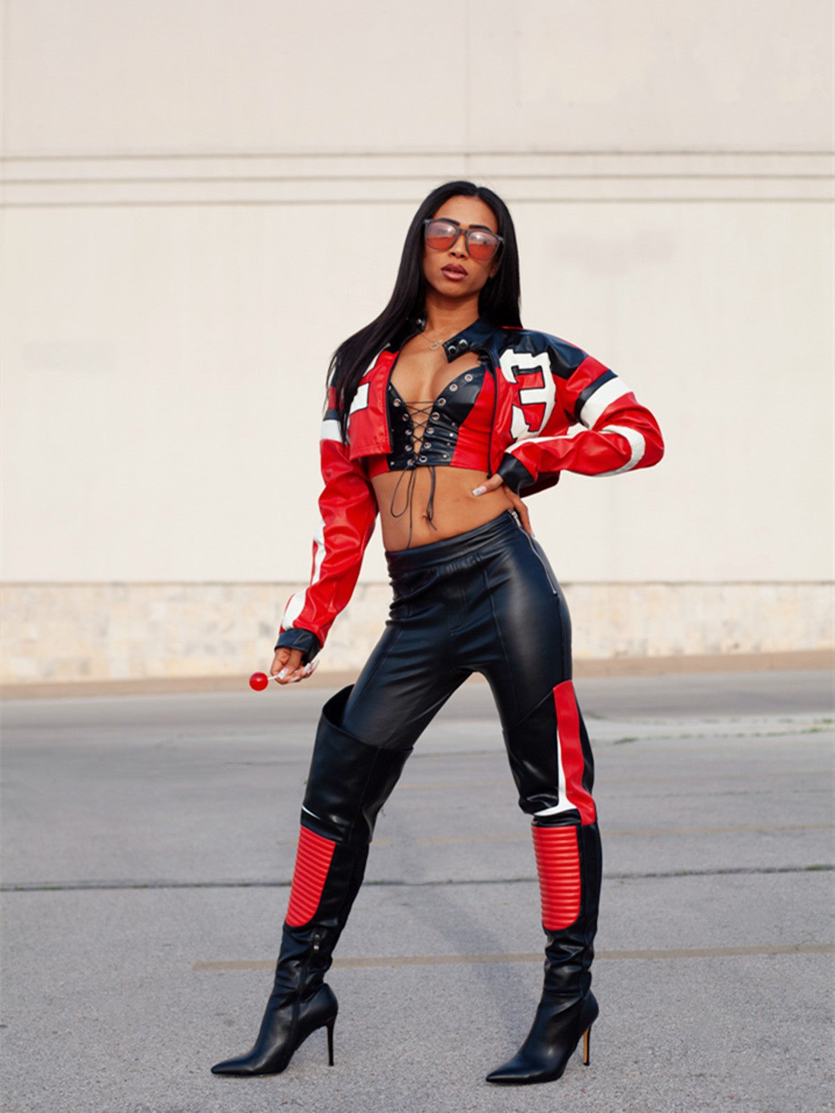 Pointed Toe Color-coordinated Stiletto Over the Knee Boots | Onlymaker Latest