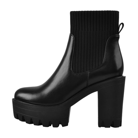 Round Toe Platform Chelsea Boots | Onlymaker Everyday