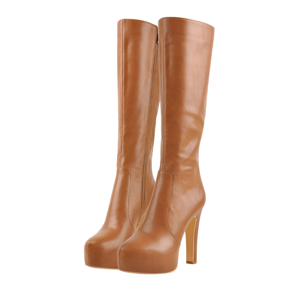 Platform High Heel Zipper Knee High Boots | Onlymaker Featured