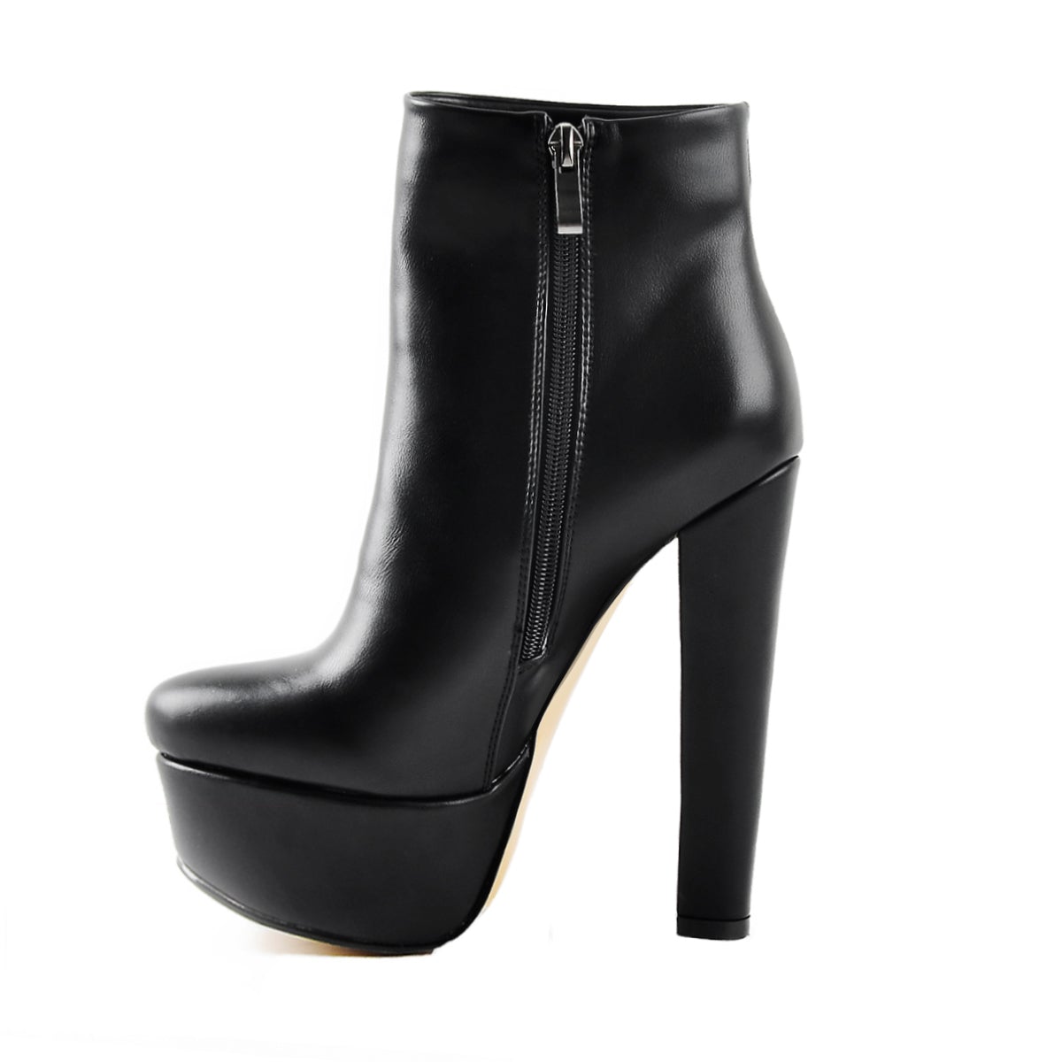 Black Platform Round Toe Chunky Heel Ankle Boots | Onlymaker Latest