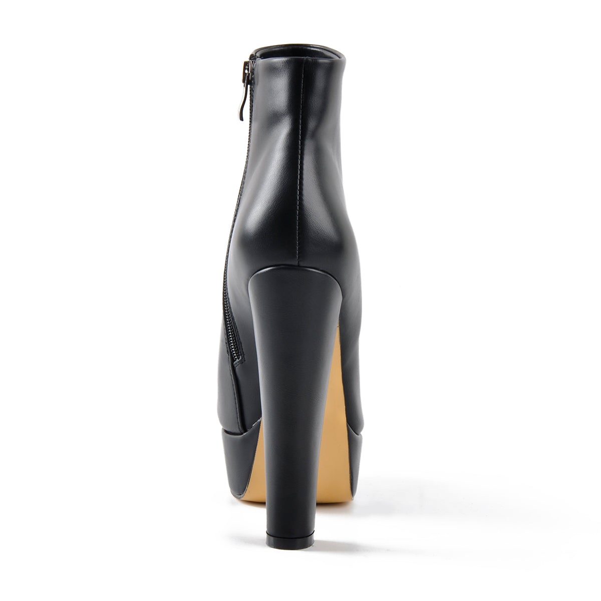 Black Platform Round Toe Chunky Heel Ankle Boots | Onlymaker Latest