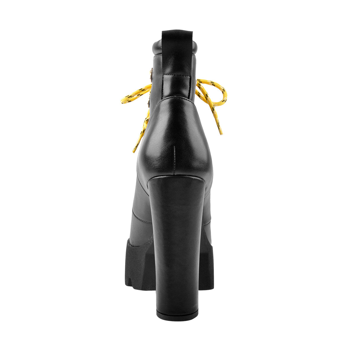 Yellow Strappy Round Toe Platform Chunky Heels Ankle Boots | Onlymaker Customer Favorite