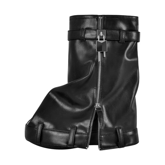 Round Toe Wedge Heel Fold Over Mid-calf Boots | Onlymaker Classic