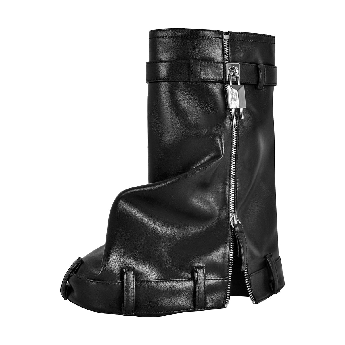 Round Toe Wedge Heel Fold Over Mid-calf Boots | Onlymaker Classic