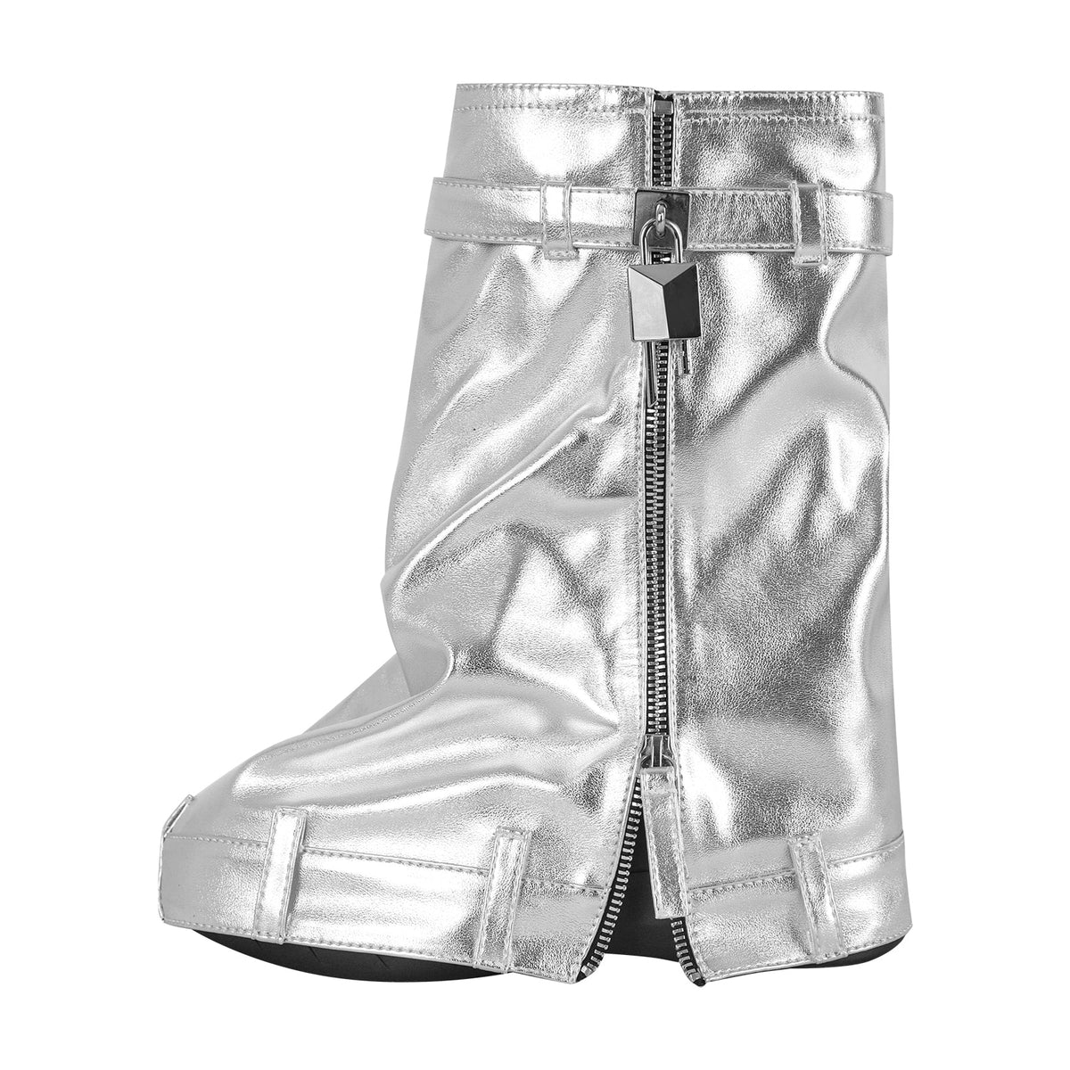 Round Toe Wedge Heel Fold Over Mid-calf Boots | Onlymaker Classic