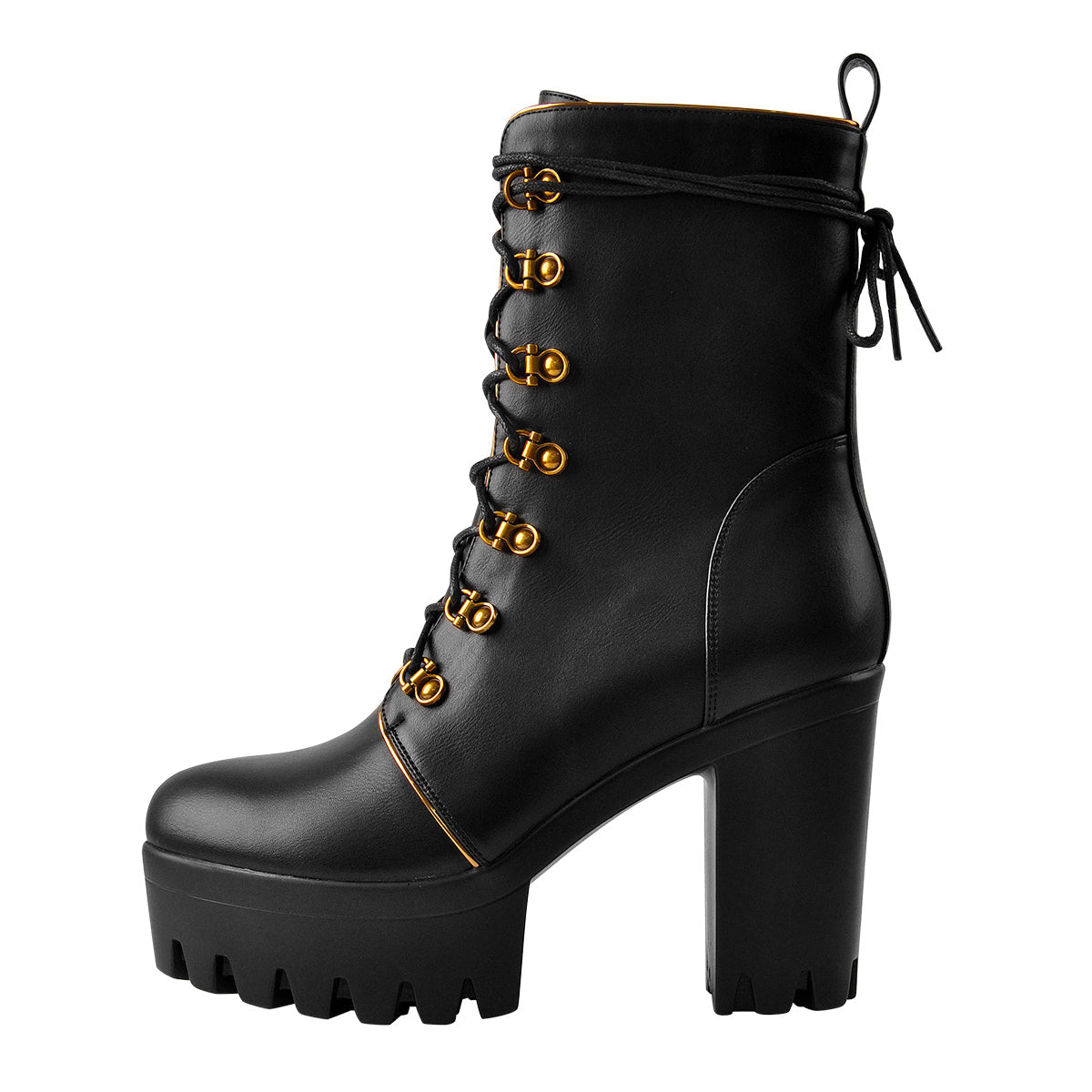 Black Platform Chunky High Heels Ankle Boots | Onlymaker Recommended