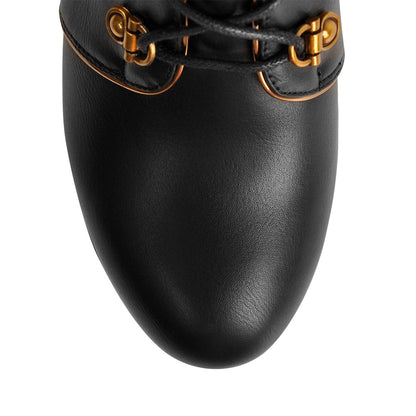 Black Platform Chunky High Heels Ankle Boots | Onlymaker Recommended