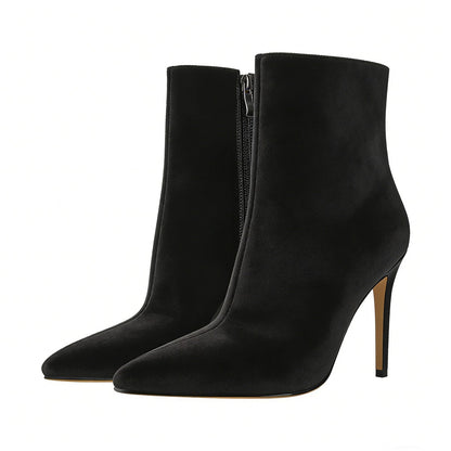 Suede Pointy Toe Stiletto High Heel Ankle Boots | Onlymaker Signature